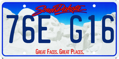SD license plate 76EG16