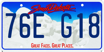 SD license plate 76EG18