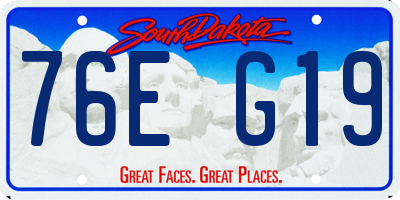 SD license plate 76EG19