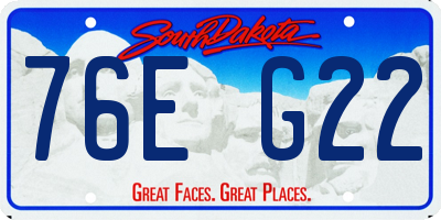 SD license plate 76EG22