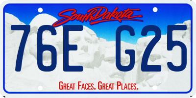SD license plate 76EG25