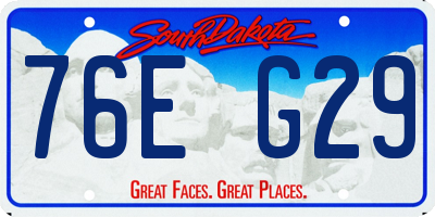 SD license plate 76EG29