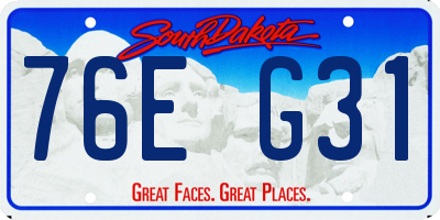 SD license plate 76EG31