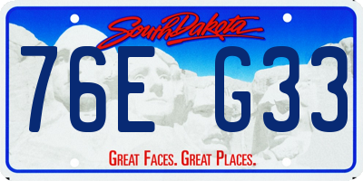SD license plate 76EG33