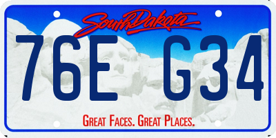 SD license plate 76EG34