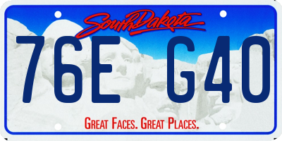SD license plate 76EG40
