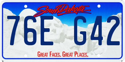 SD license plate 76EG42