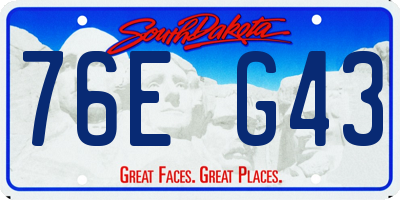 SD license plate 76EG43