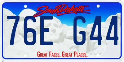 SD license plate 76EG44