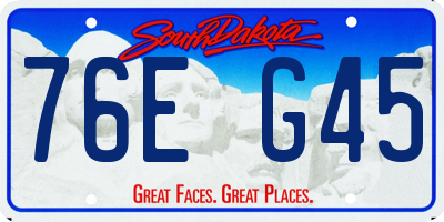 SD license plate 76EG45