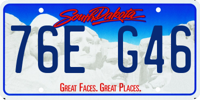 SD license plate 76EG46