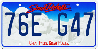 SD license plate 76EG47