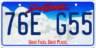 SD license plate 76EG55