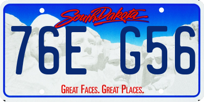 SD license plate 76EG56