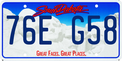 SD license plate 76EG58