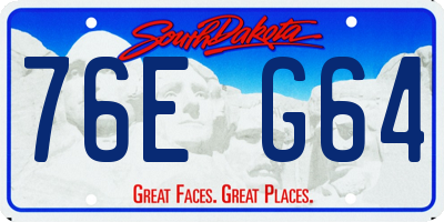SD license plate 76EG64