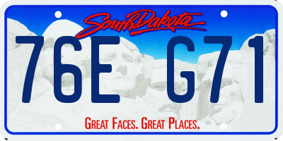 SD license plate 76EG71
