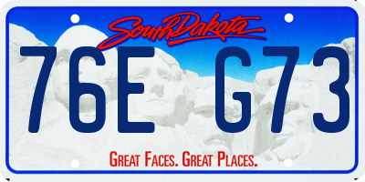 SD license plate 76EG73