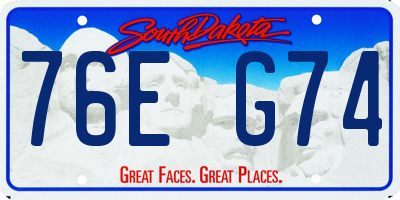 SD license plate 76EG74