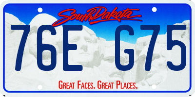 SD license plate 76EG75
