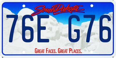 SD license plate 76EG76