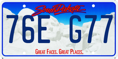 SD license plate 76EG77