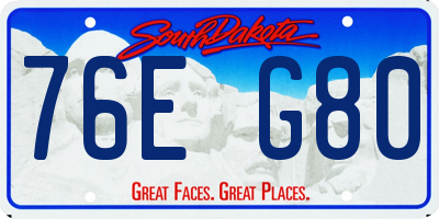 SD license plate 76EG80