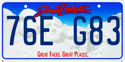 SD license plate 76EG83
