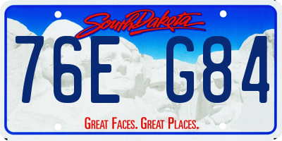 SD license plate 76EG84