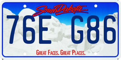 SD license plate 76EG86