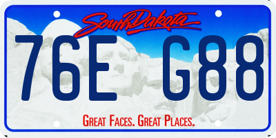 SD license plate 76EG88
