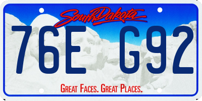 SD license plate 76EG92