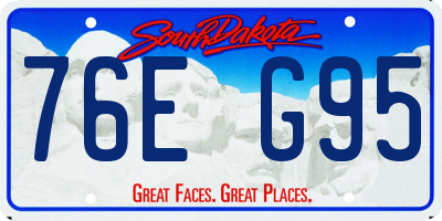 SD license plate 76EG95