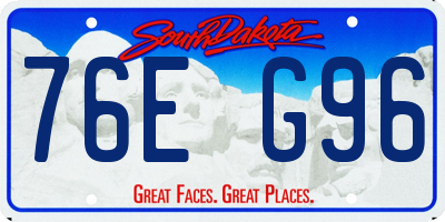 SD license plate 76EG96