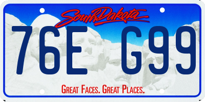 SD license plate 76EG99