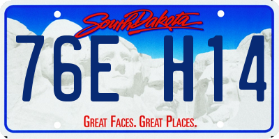 SD license plate 76EH14