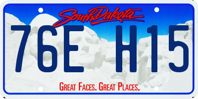 SD license plate 76EH15