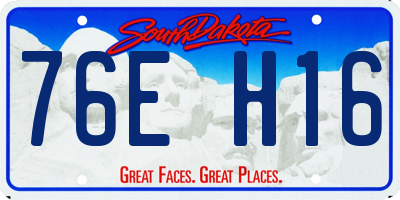 SD license plate 76EH16