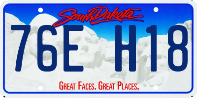 SD license plate 76EH18
