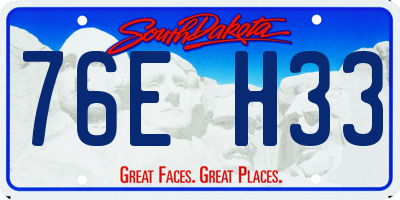 SD license plate 76EH33