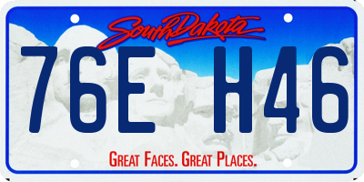 SD license plate 76EH46
