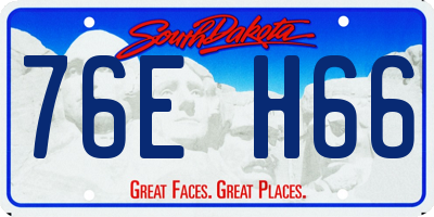SD license plate 76EH66