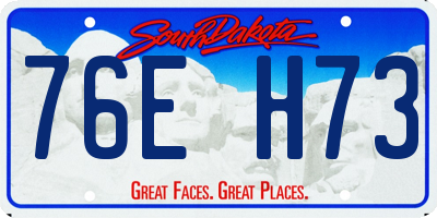 SD license plate 76EH73