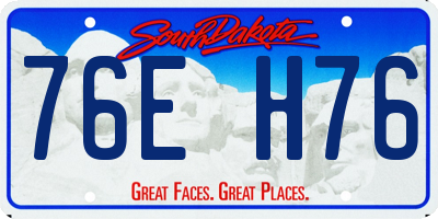 SD license plate 76EH76