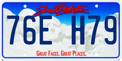 SD license plate 76EH79