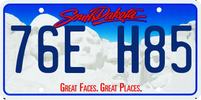 SD license plate 76EH85