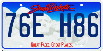 SD license plate 76EH86