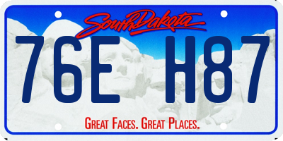 SD license plate 76EH87