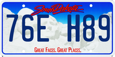 SD license plate 76EH89