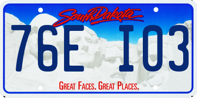 SD license plate 76EI03